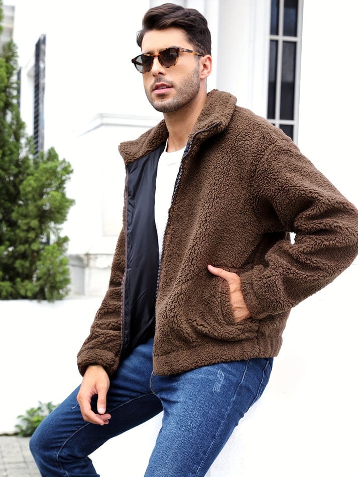 NYC zip up coat (Coffee)