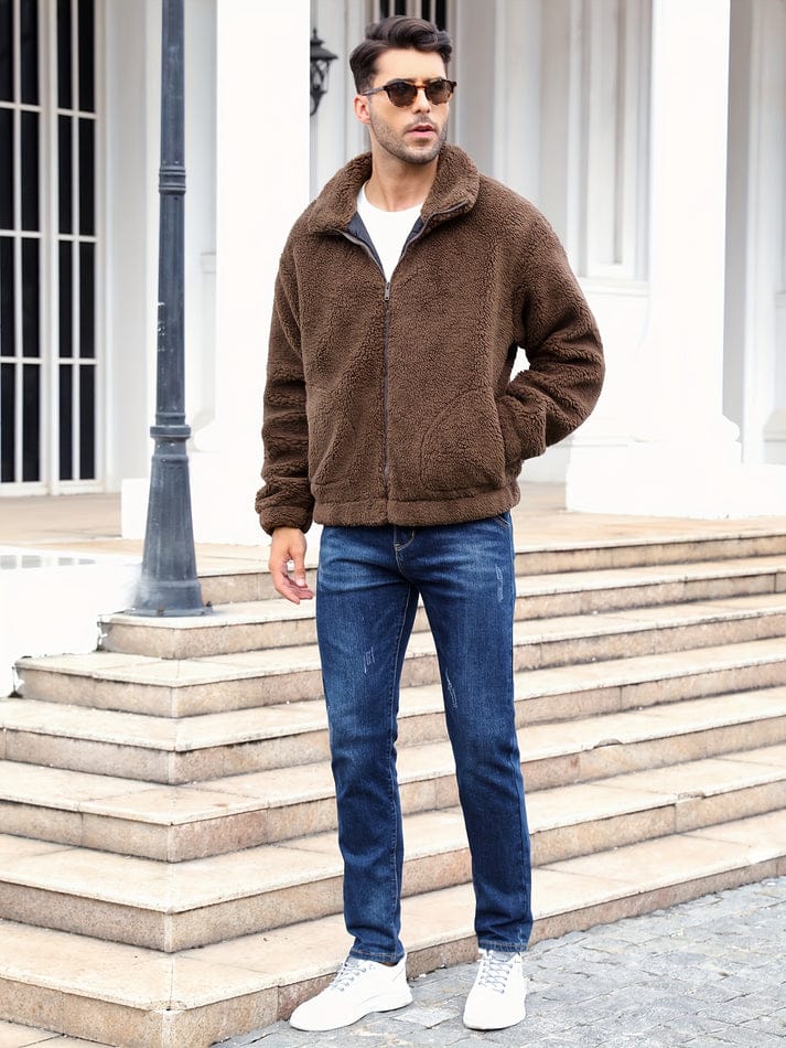 NYC zip up coat (Coffee)